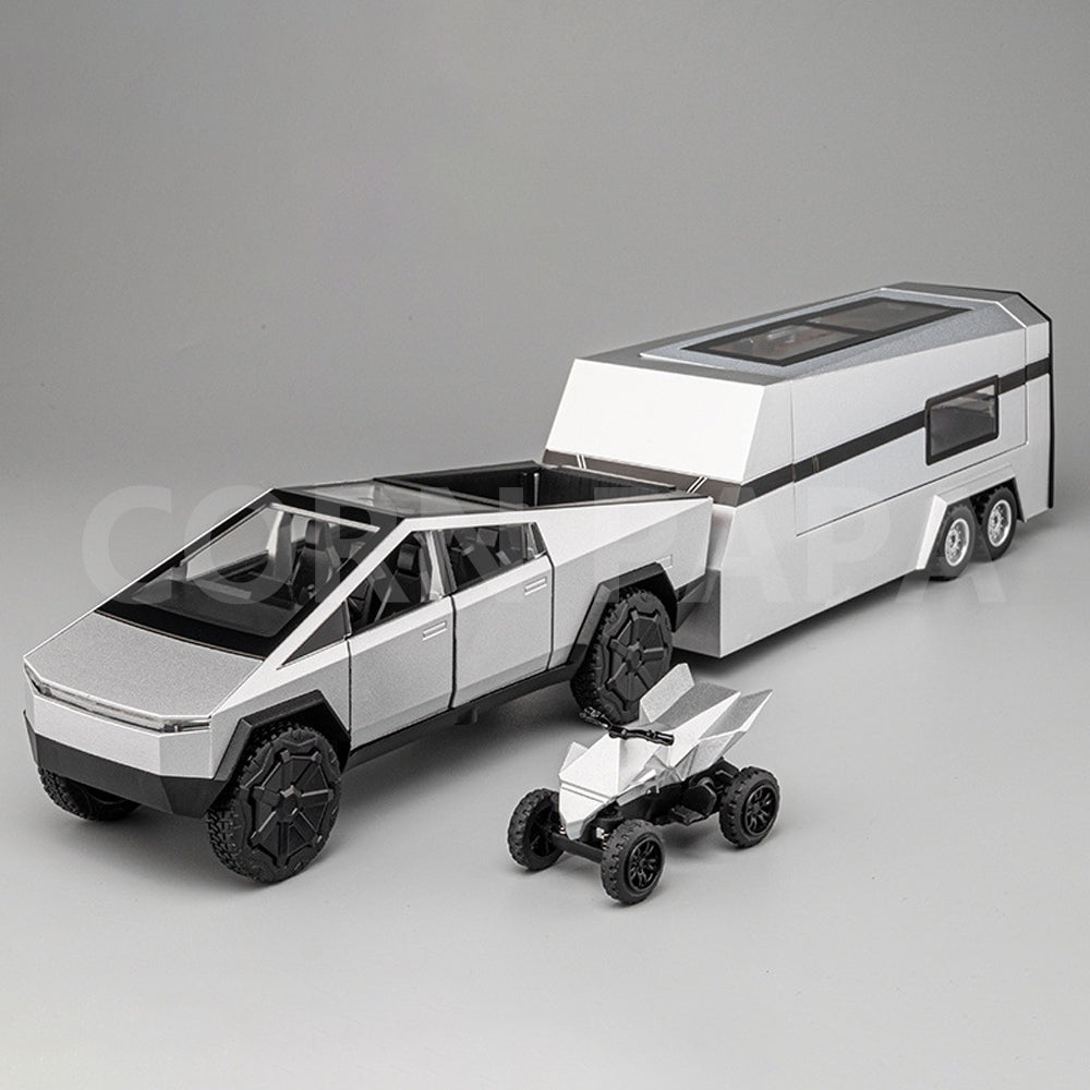 特斯拉｜鋁合金皮卡房車｜迴力模型車